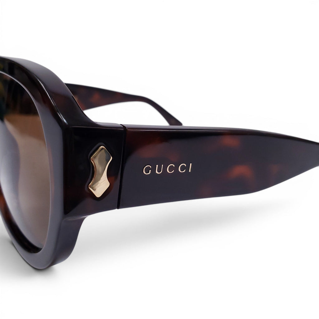 GUCCI BROWN AVIATOR SUNGLASSES