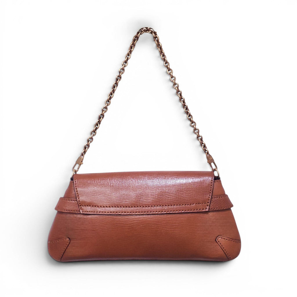 GUCCI BROWN LEATHER HORSEBIT SHOULDER BAG