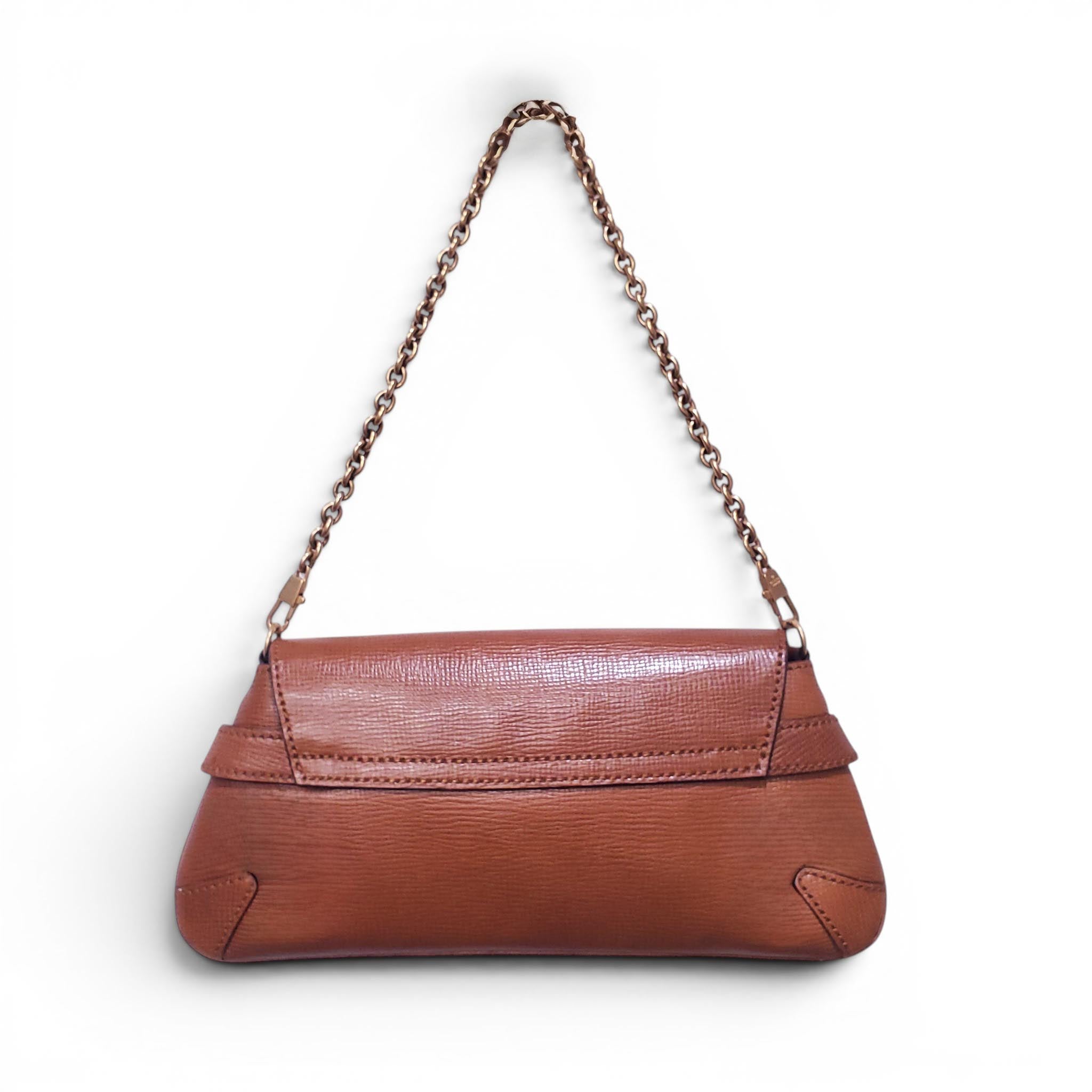 GUCCI BROWN LEATHER HORSEBIT SHOULDER BAG