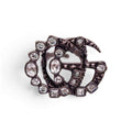 GUCCI CRYSTAL LOGO RING - SIZE S