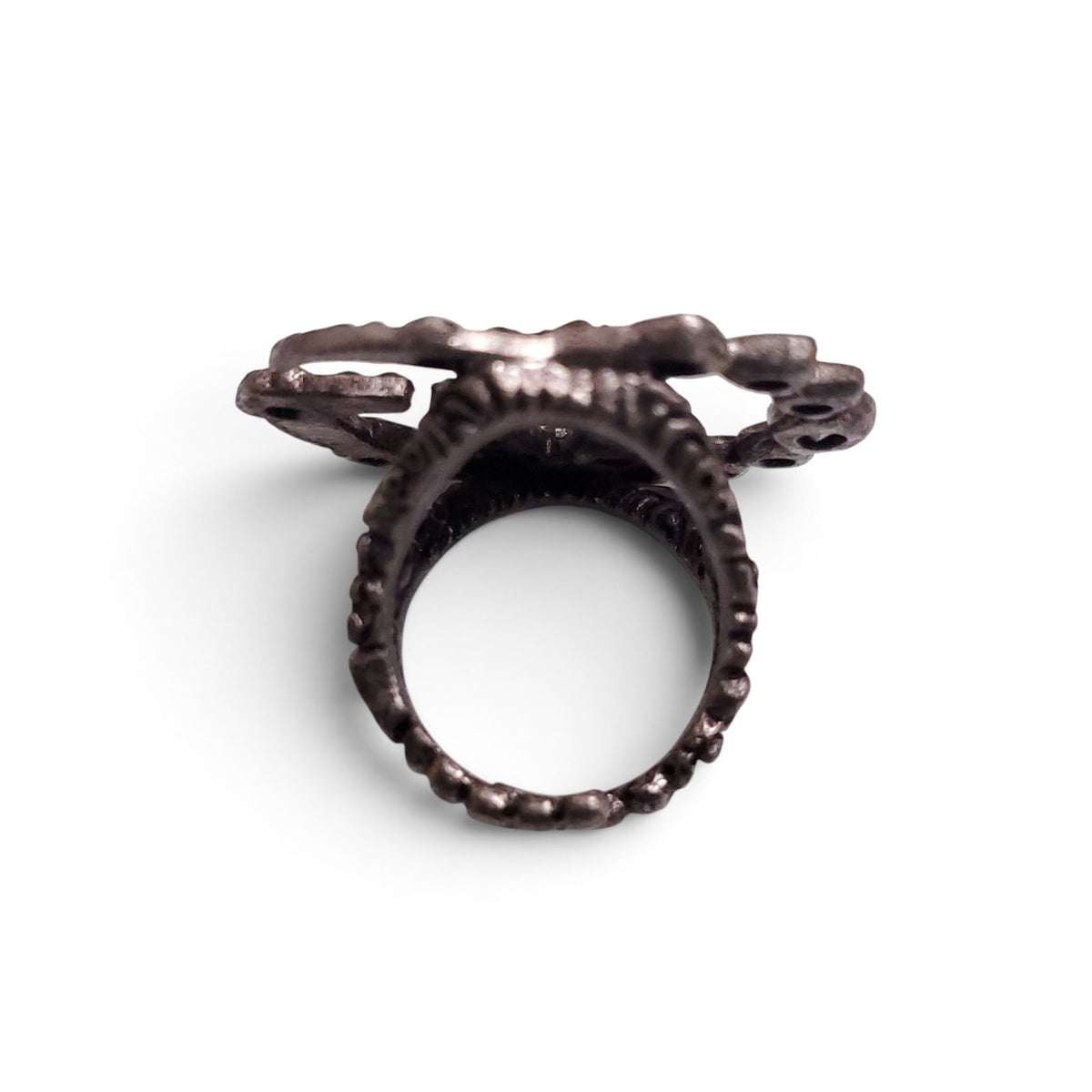 GUCCI CRYSTAL LOGO RING - SIZE S