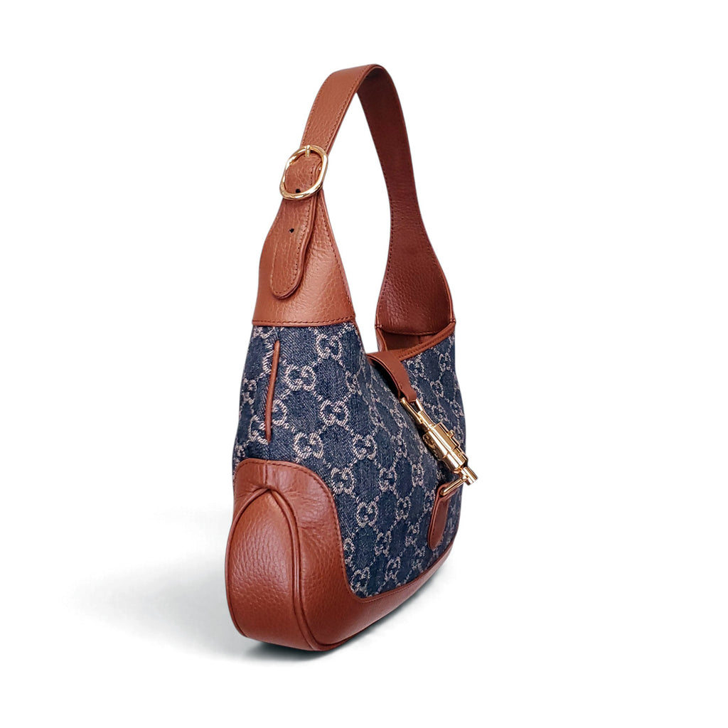 GUCCI DENIM JACKIE SMALL SHOULDER BAG