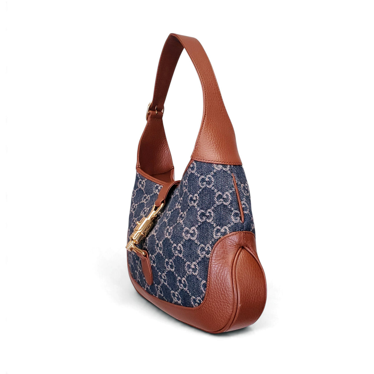 GUCCI DENIM JACKIE SMALL SHOULDER BAG