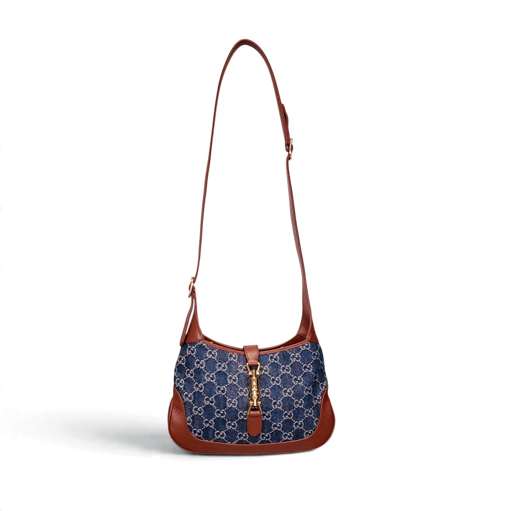GUCCI DENIM JACKIE SMALL SHOULDER BAG