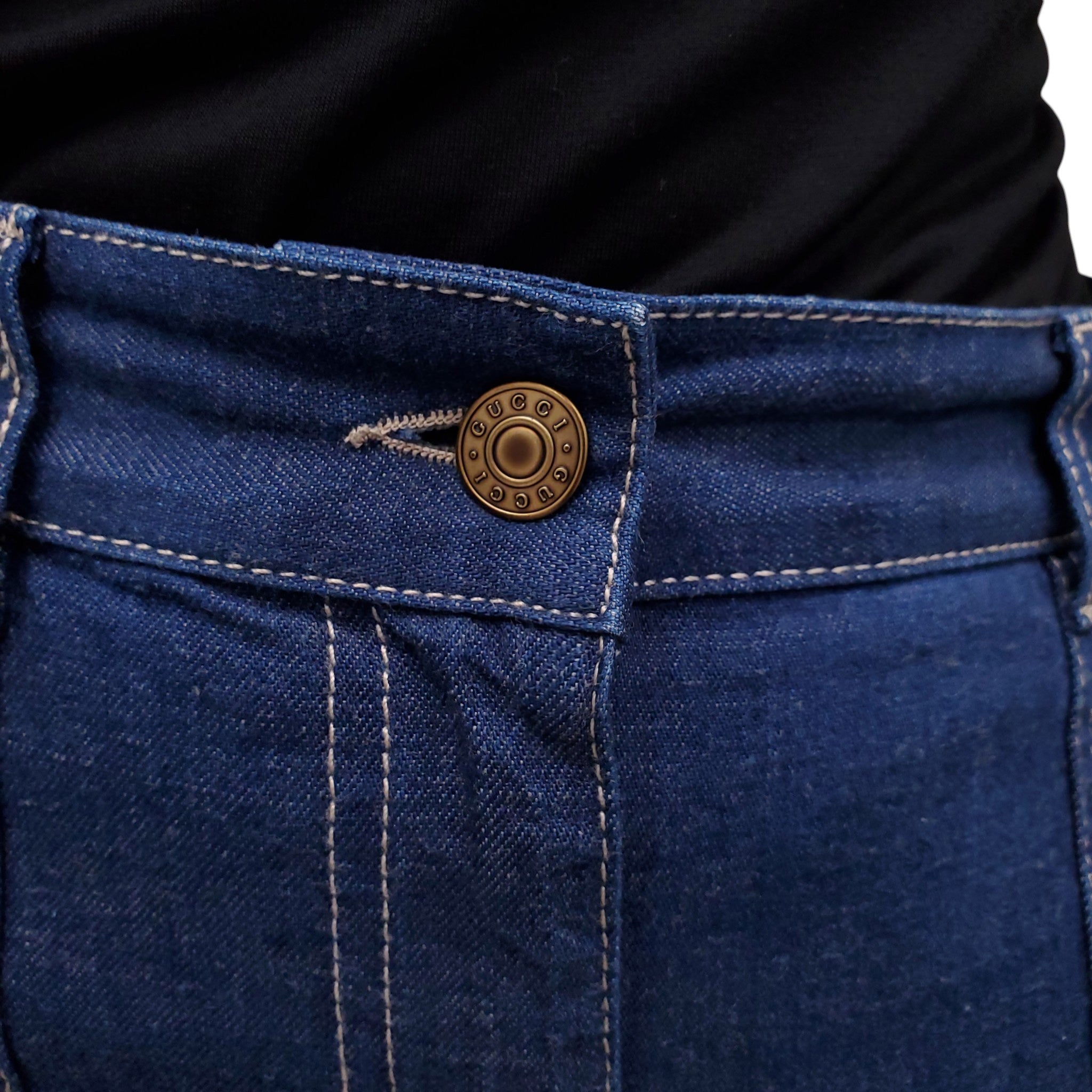 GUCCI DENIM  JEANS WITH GG WITH CUFF - SIZE 27