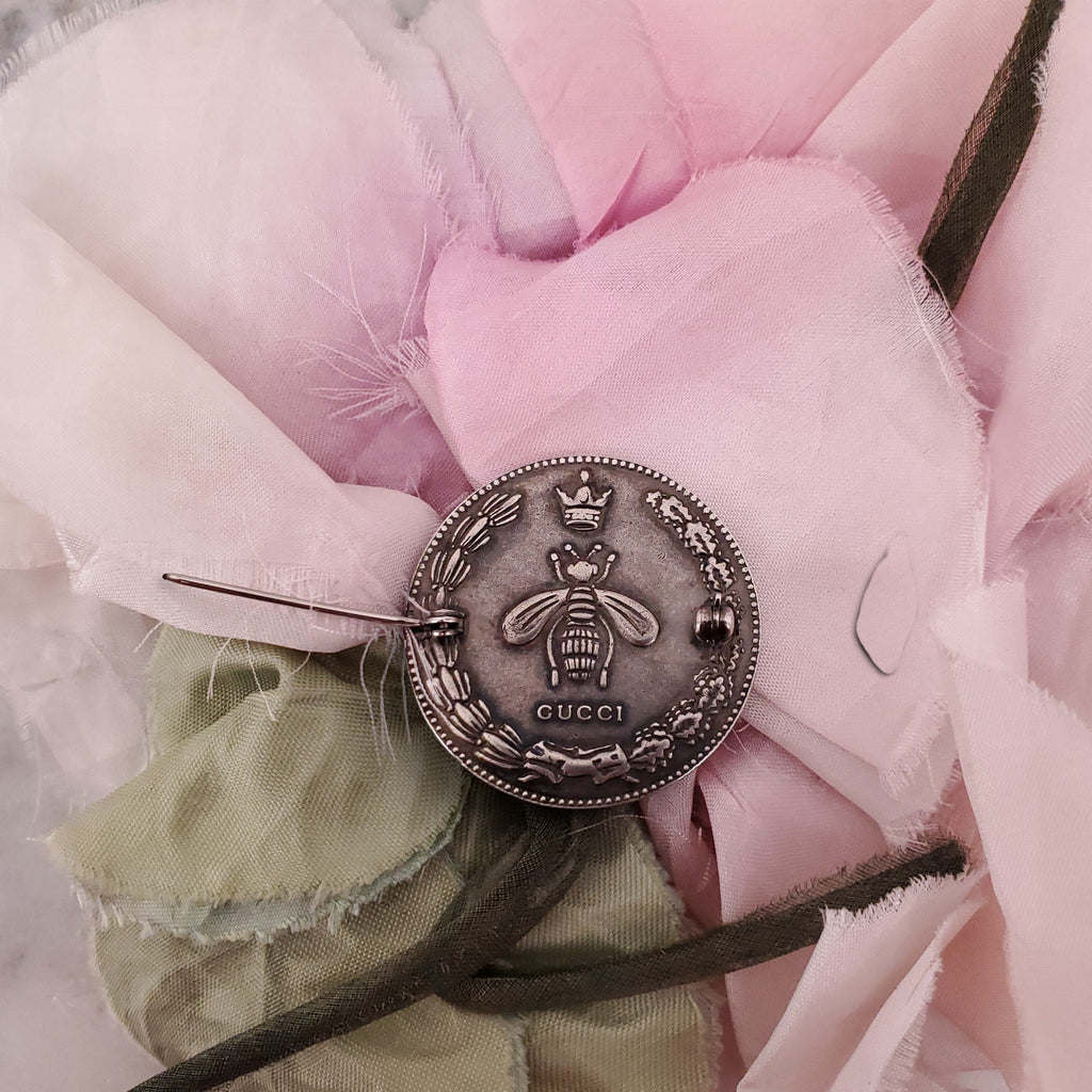 GUCCI FABRIC FLORAL BROOCH