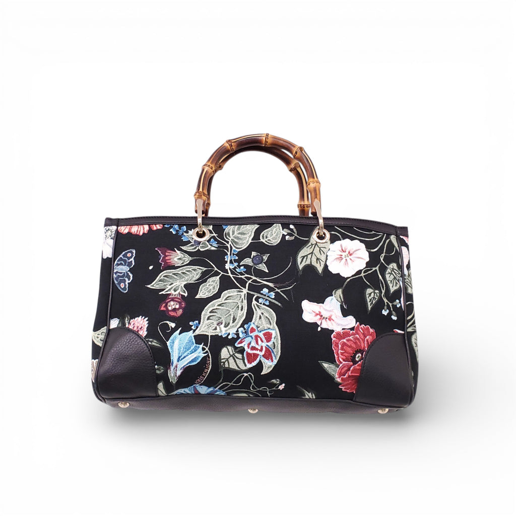 GUCCI FLORAL BAMBOO BAG