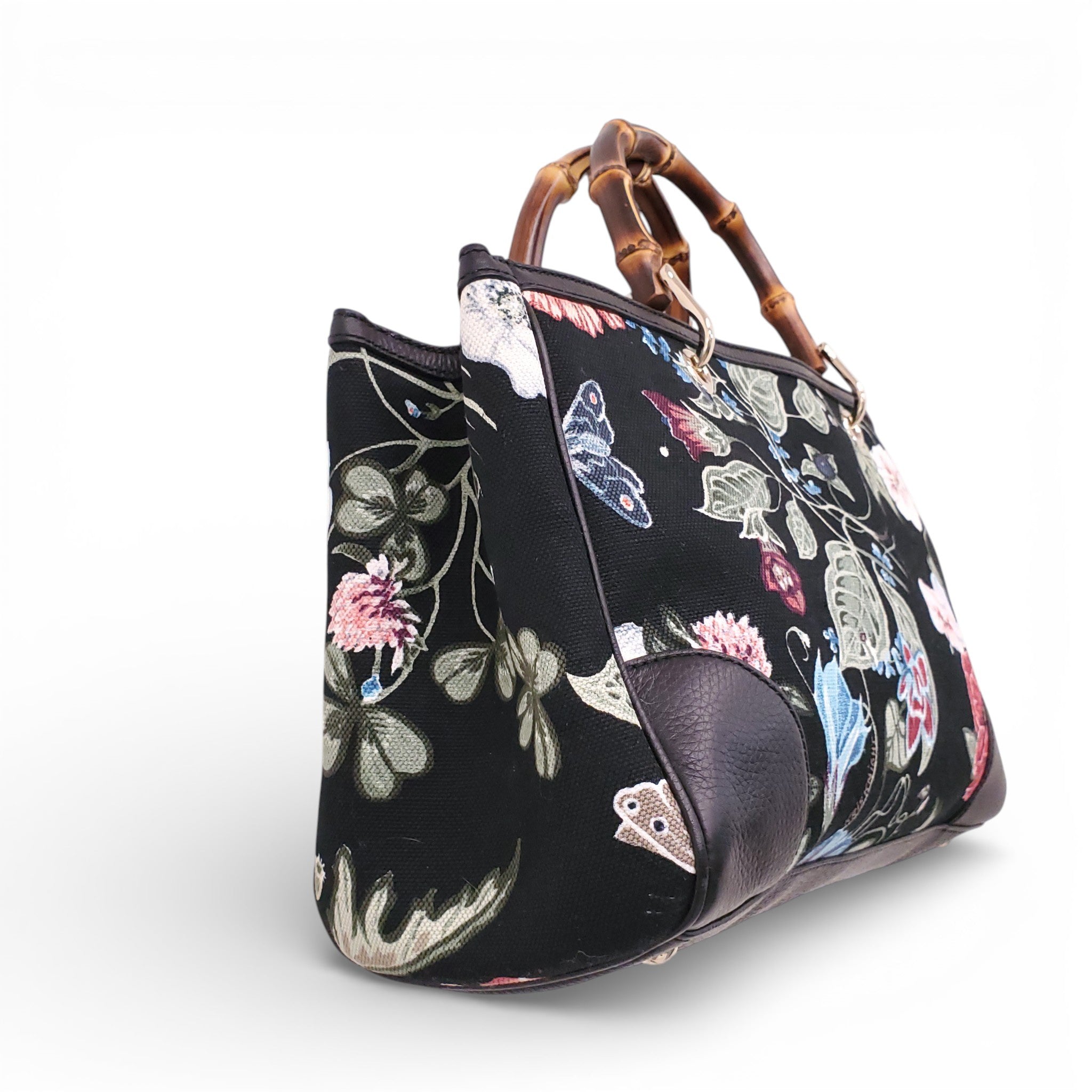 GUCCI FLORAL BAMBOO BAG