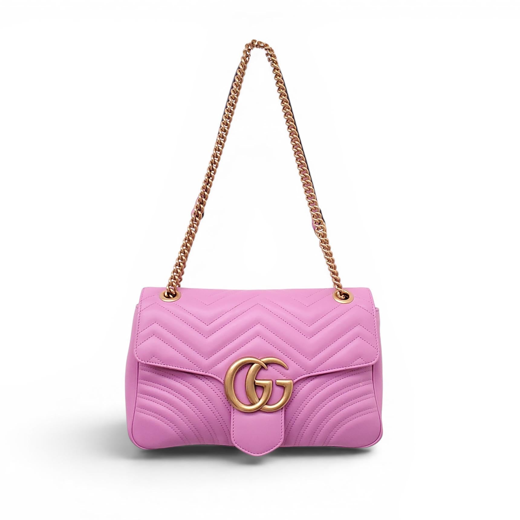 GUCCI FUCHSIA LARGE GG MARMONT BAG
