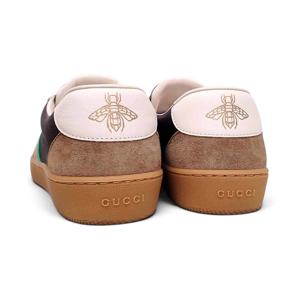 GUCCI G74 BROWN WEB SNEAKERS - SIZE 38