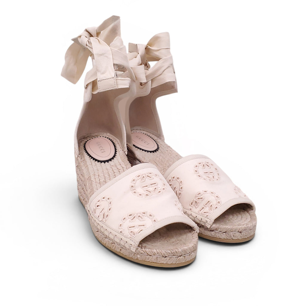 GUCCI GG CANVAS ESPADRILLE WEDGES - SIZE 39
