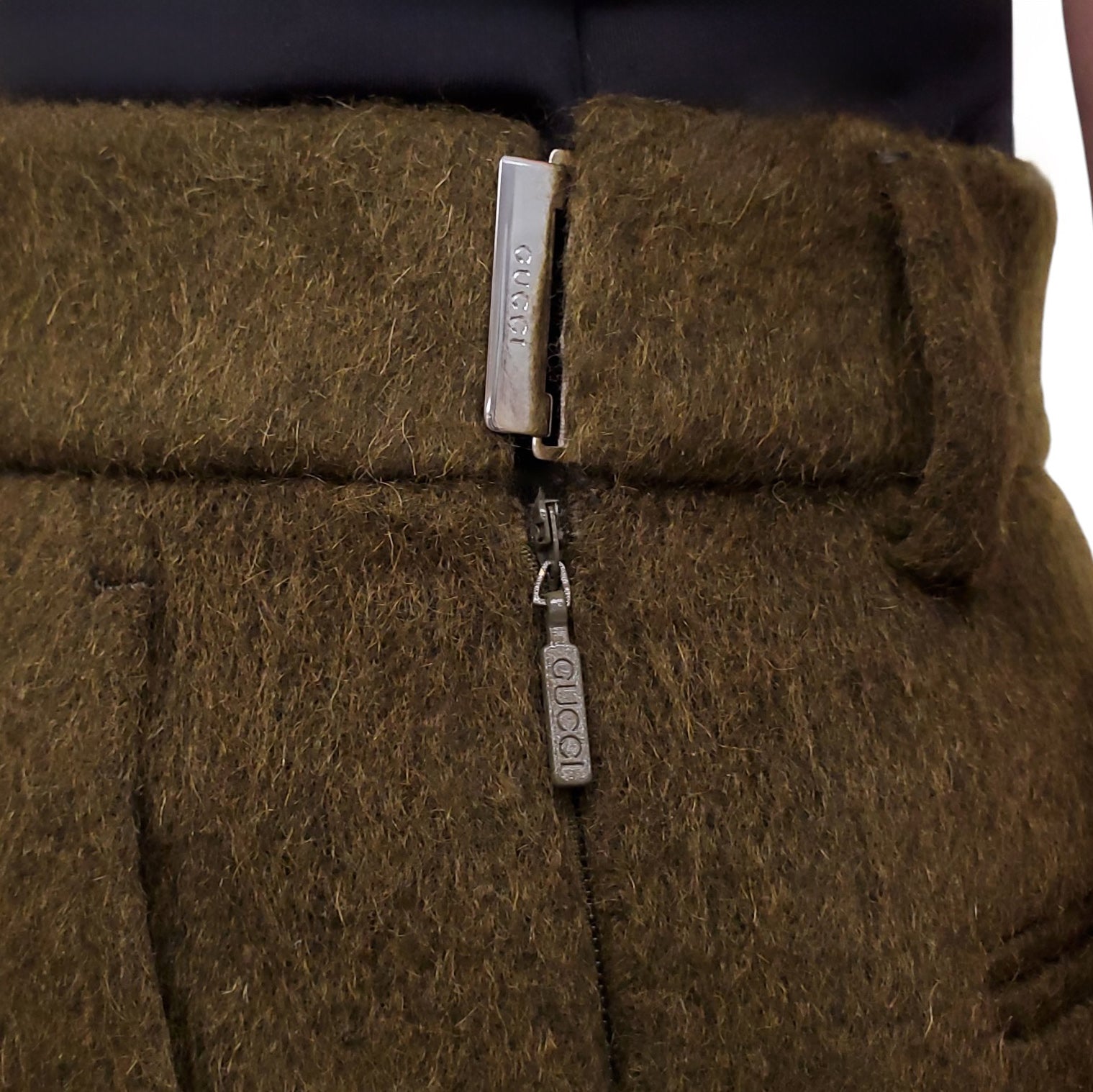 GUCCI GREEN MOHAIR BLAZER AND SHORT SET - SIZE 38