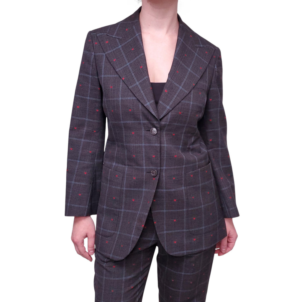 GUCCI GREY PLAID SUIT - SIZE 42