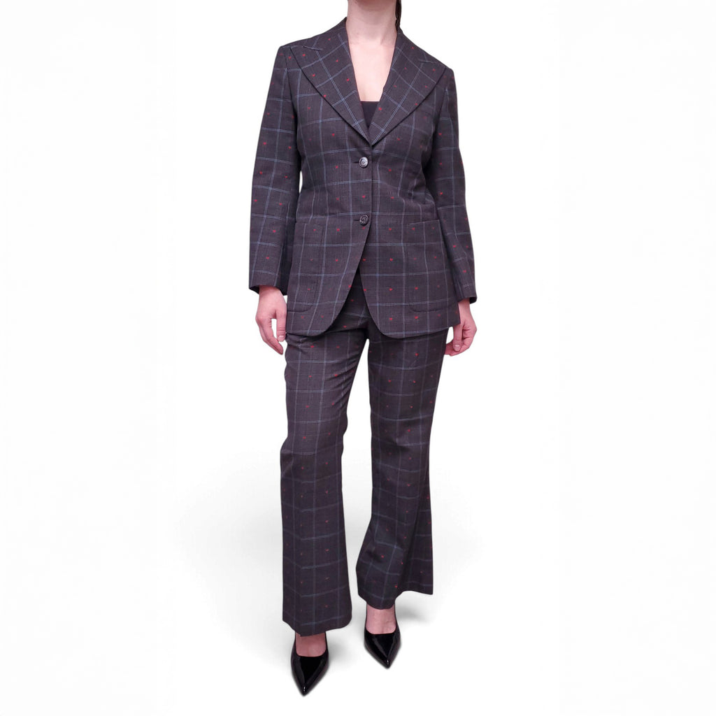 GUCCI GREY PLAID SUIT - SIZE 42