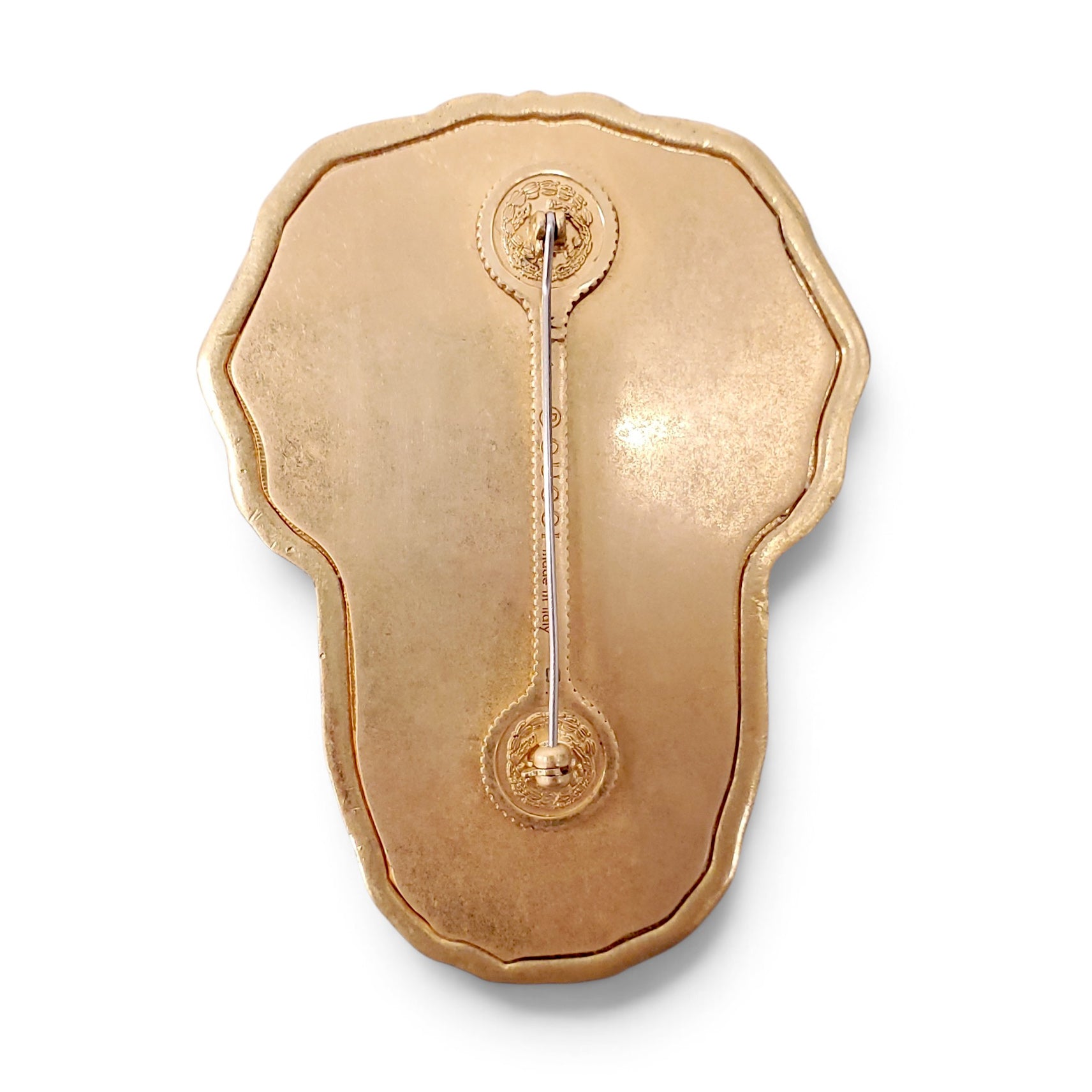 GUCCI HERCULES MASK BROOCH IN GOLD