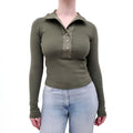 GUCCI KHAKI GREEN LONG SLEEVE TOP - SIZE S