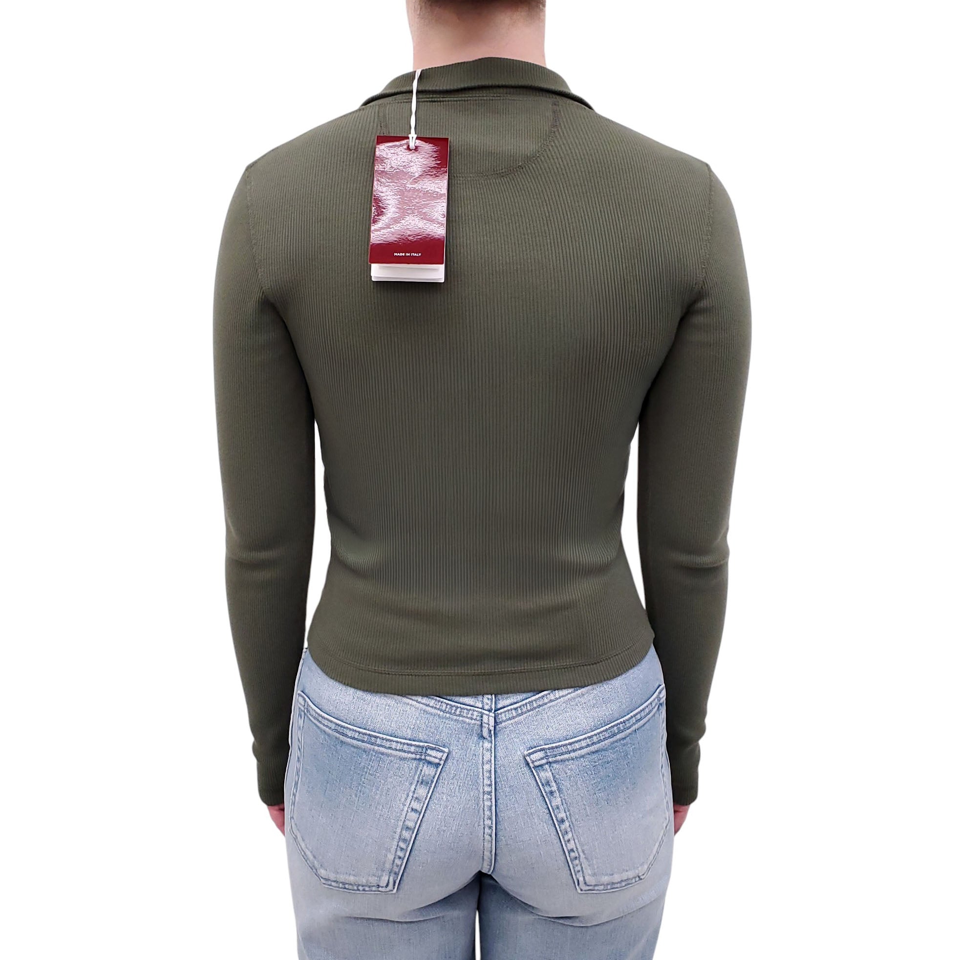 GUCCI KHAKI GREEN LONG SLEEVE TOP - SIZE S