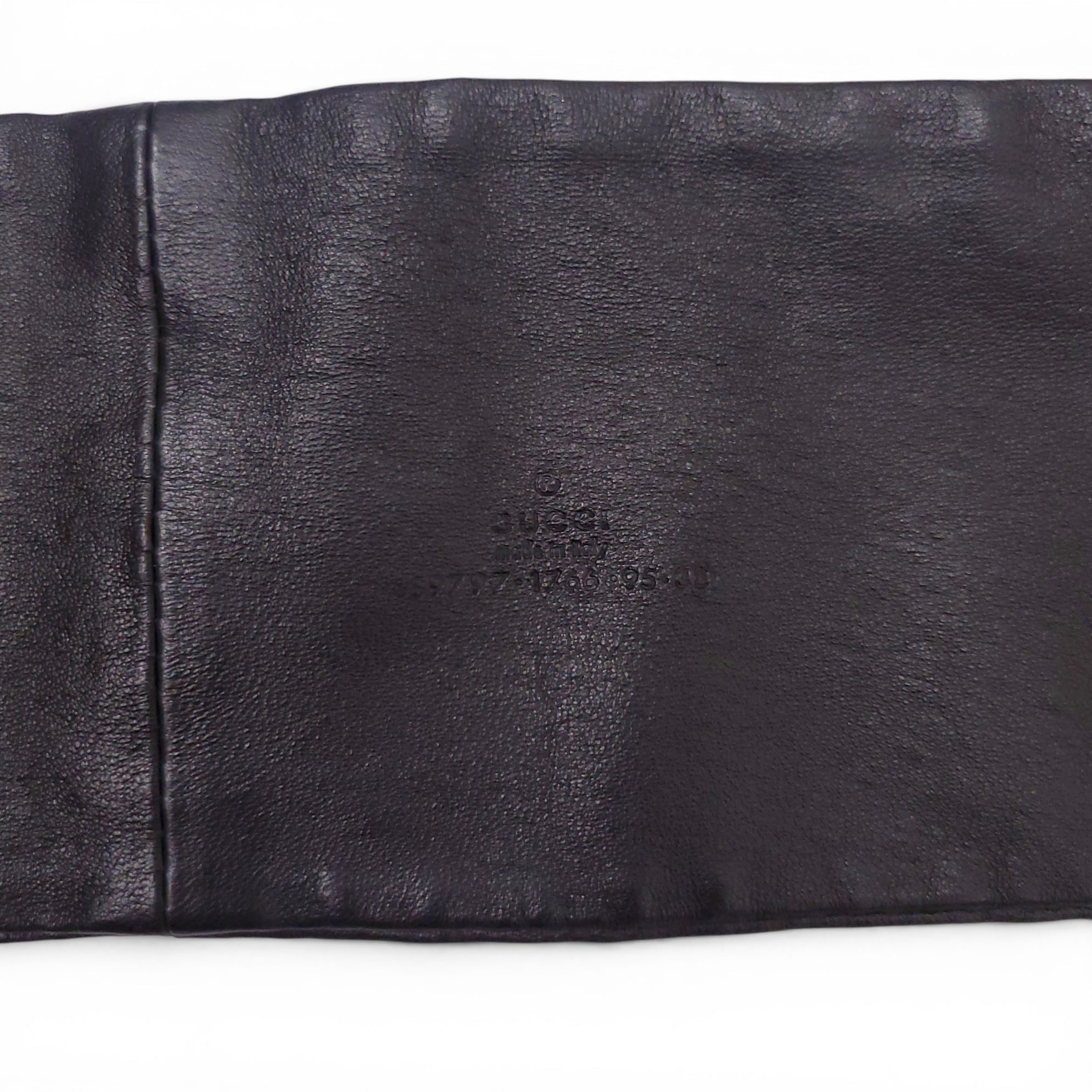 GUCCI LEATHER WAIST BELT WITH BAMBOO EMBLEM - SIZE 95