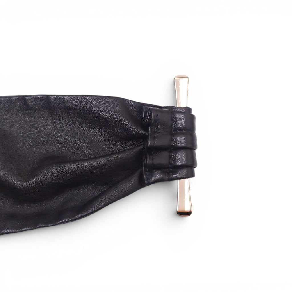 GUCCI LEATHER WAIST BELT WITH BAMBOO EMBLEM - SIZE 95
