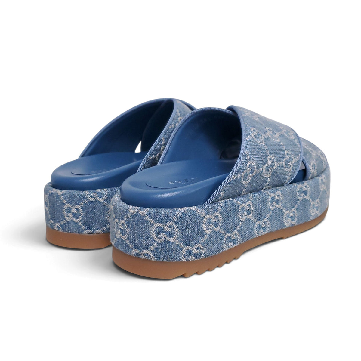 GUCCI LOGO PLATFORM SANDALS - SIZE 38.5