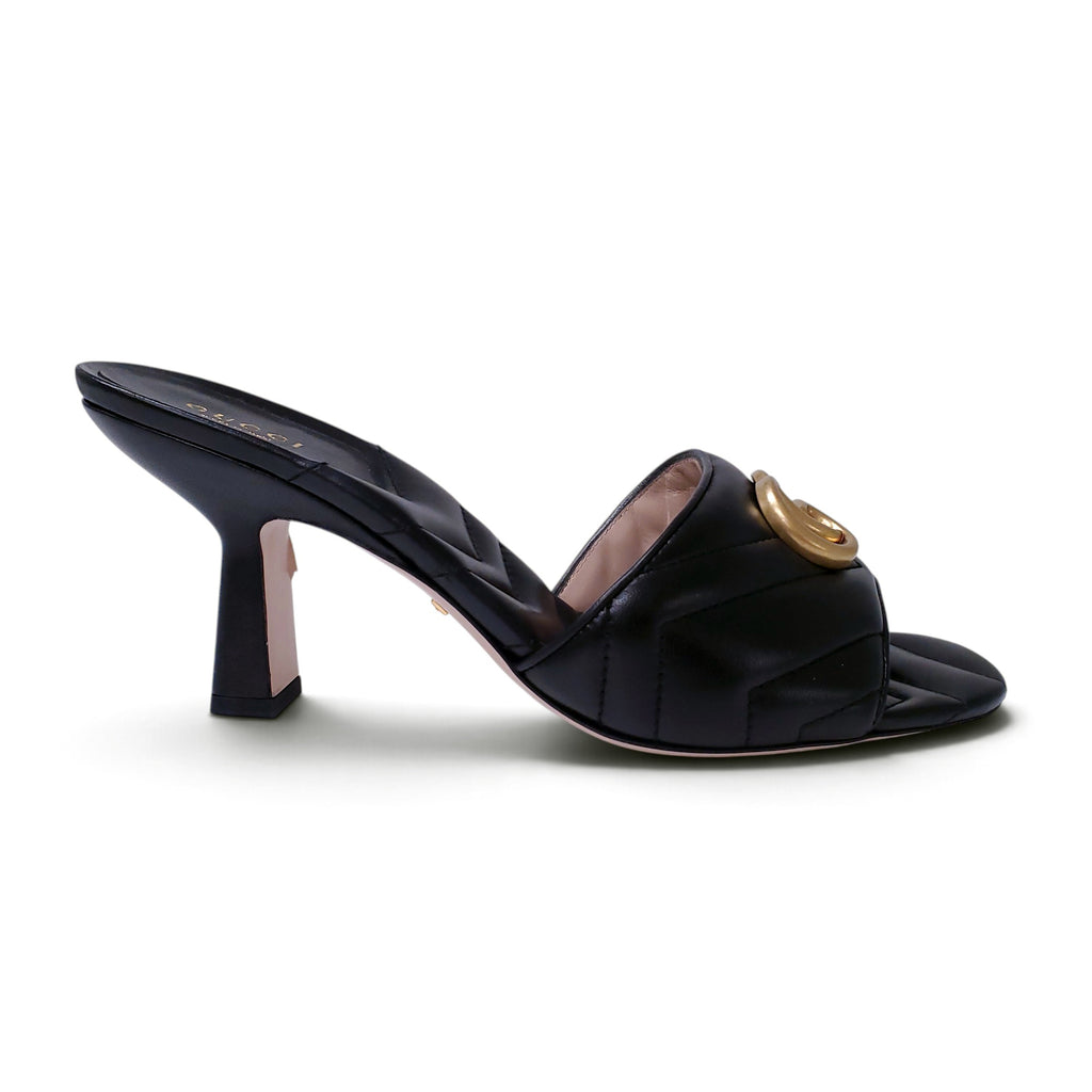 GUCCI MARMONT BLACK MULES - SIZE 39