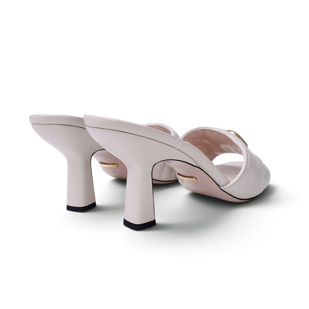 GUCCI MARMONT CREAM MULES - SIZE 39