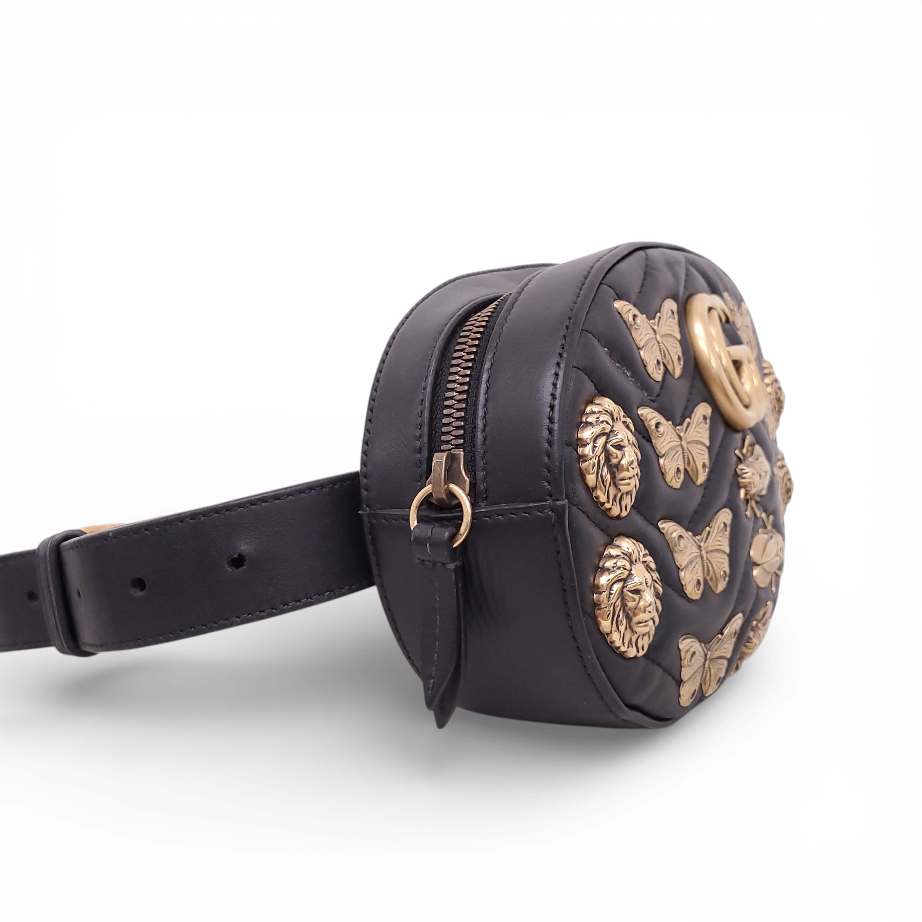 GUCCI MARMONT INSECT STUDS BELT BAG