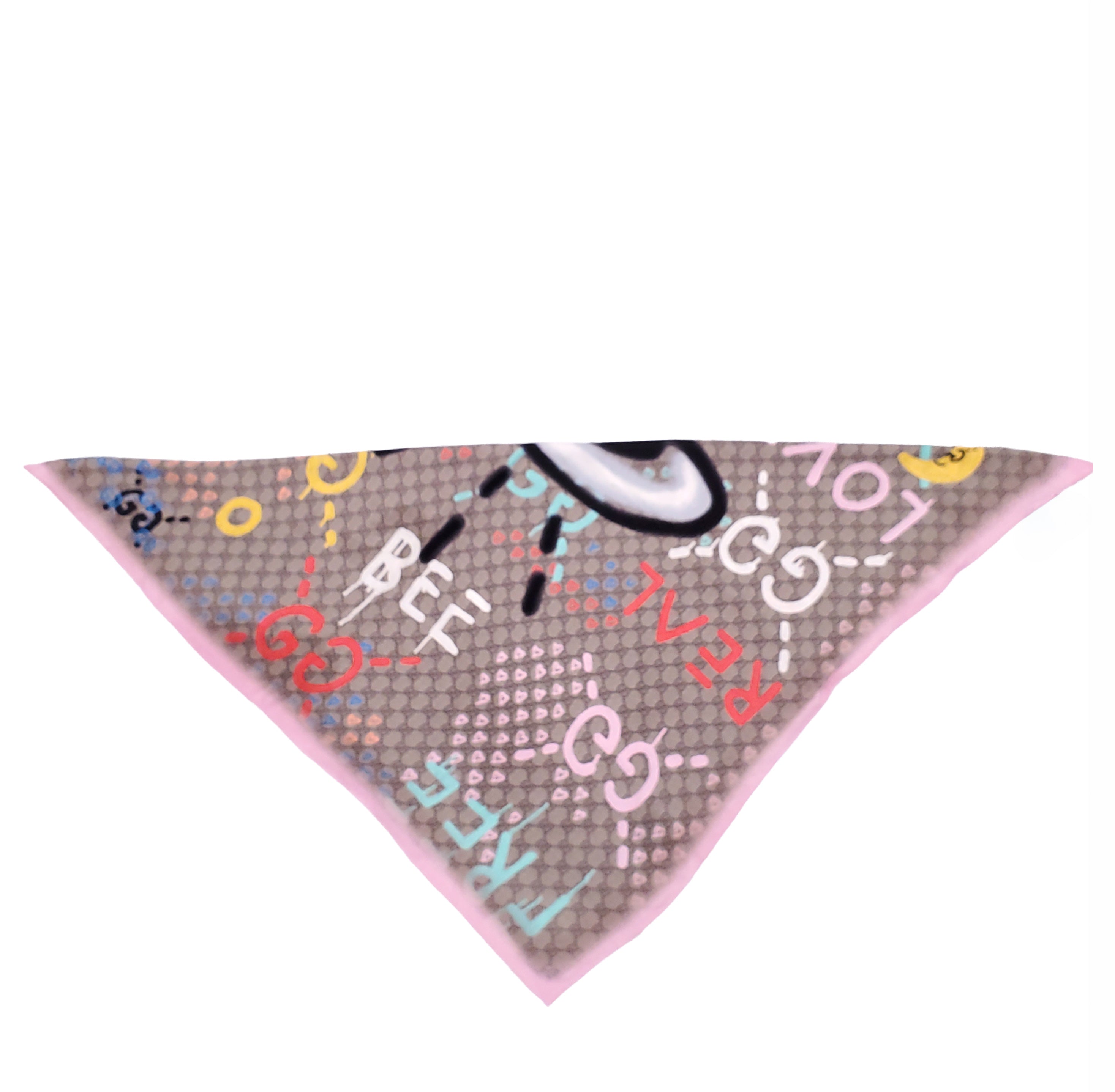 GUCCI MONOGRAM ALIEN GRAFFITI SILK SCARF