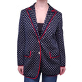GUCCI NAVY AND RED PATTERNED BLAZER  WITH GG LOGO - SIZE 44