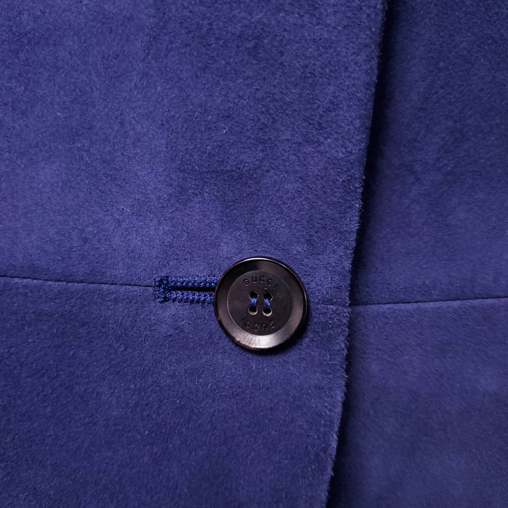 GUCCI NAVY SUEDE BLAZER - SIZE 44