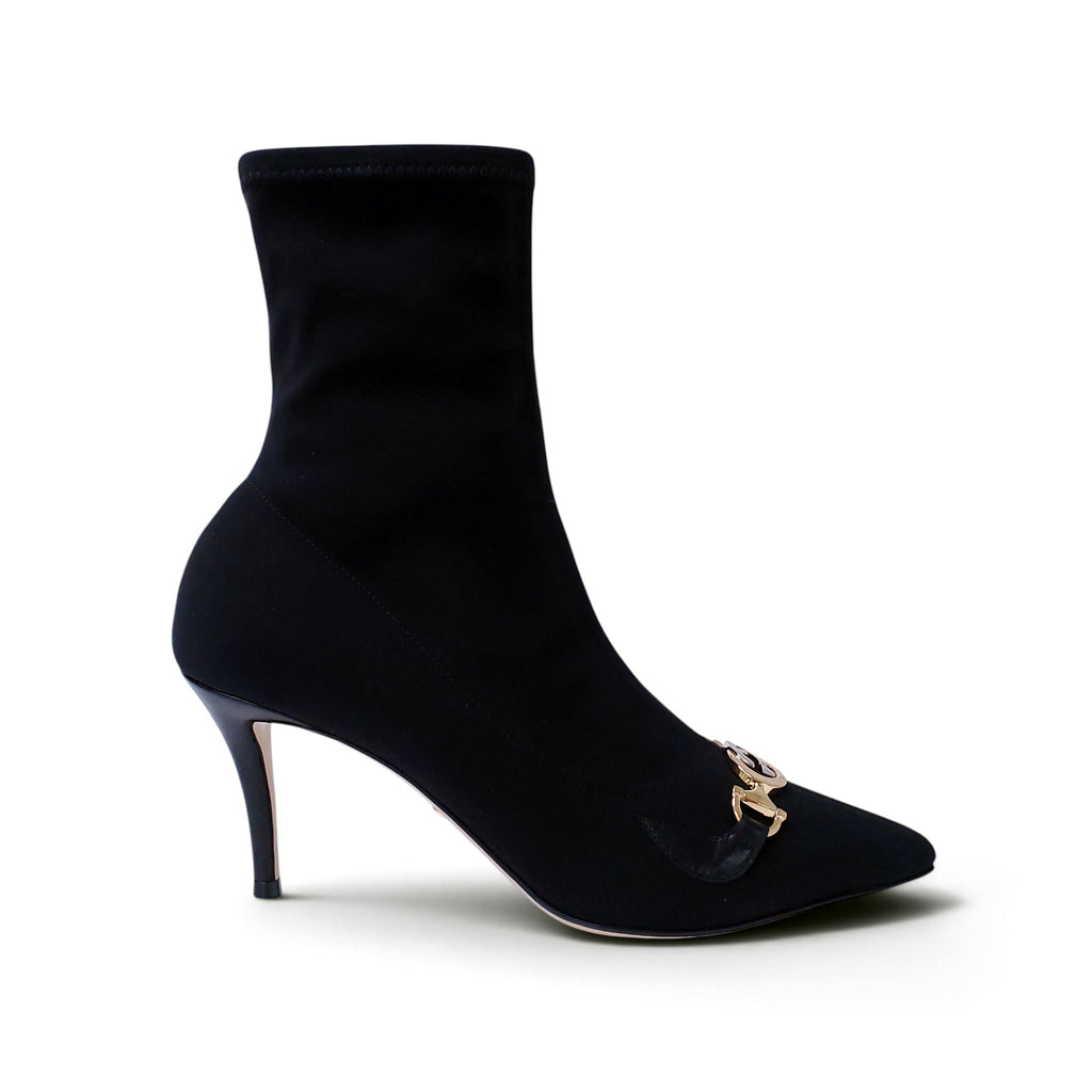 GUCCI NEOPRENE STRETCH LOGO BOOTIES - SIZE 39