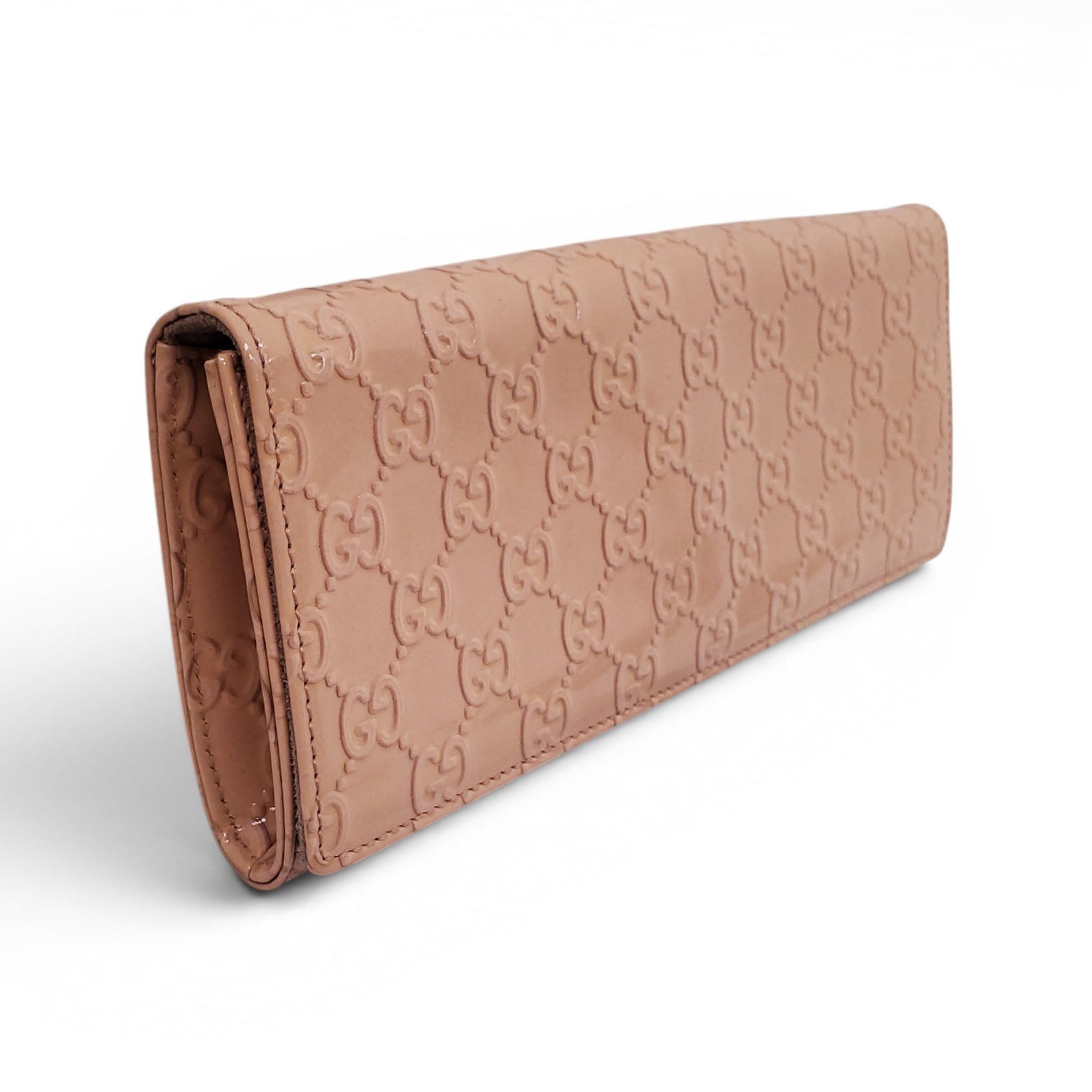 GUCCI NUDE PINK PATENT CLUTCH