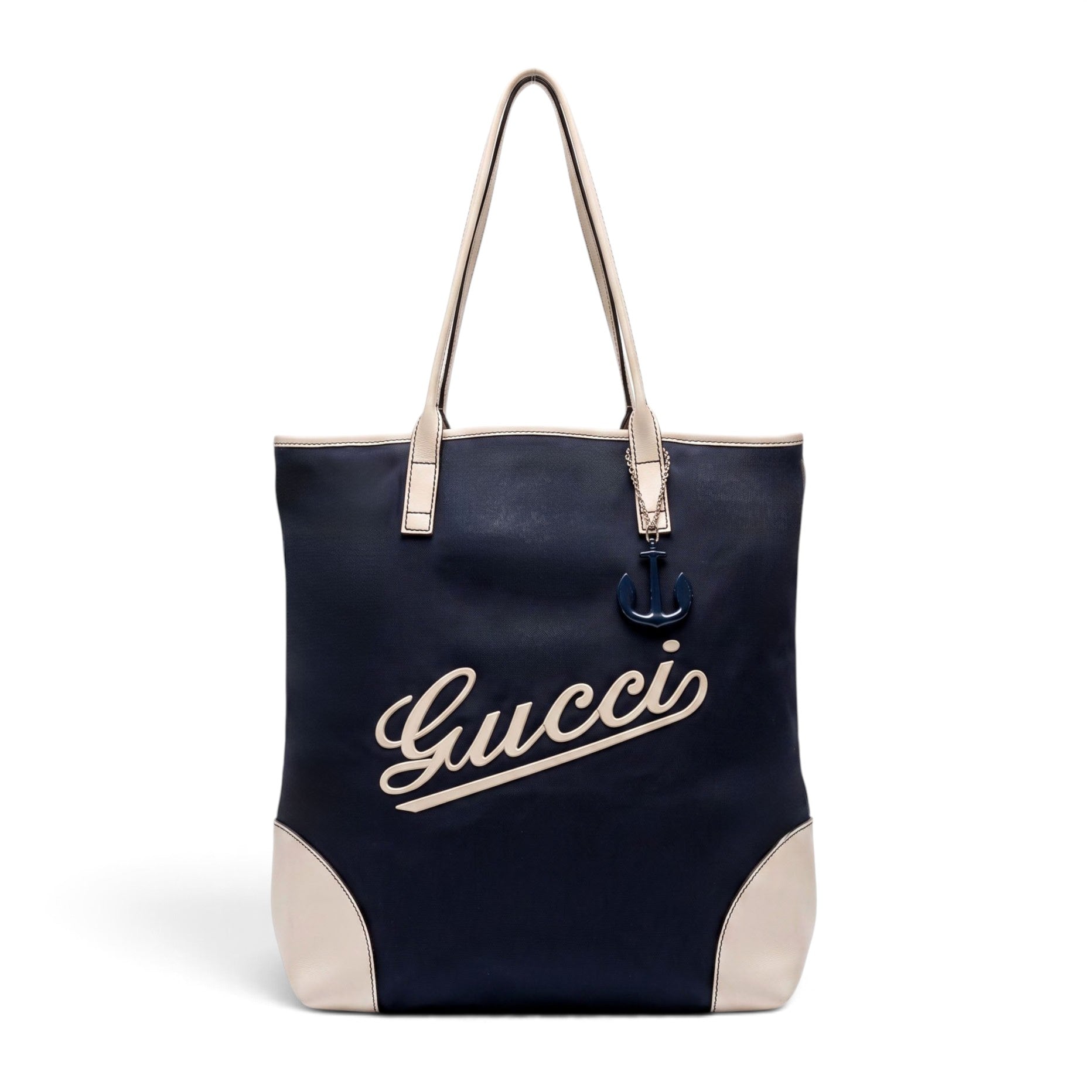 GUCCI NYLON LOGO SCRIPT TOTE BAG