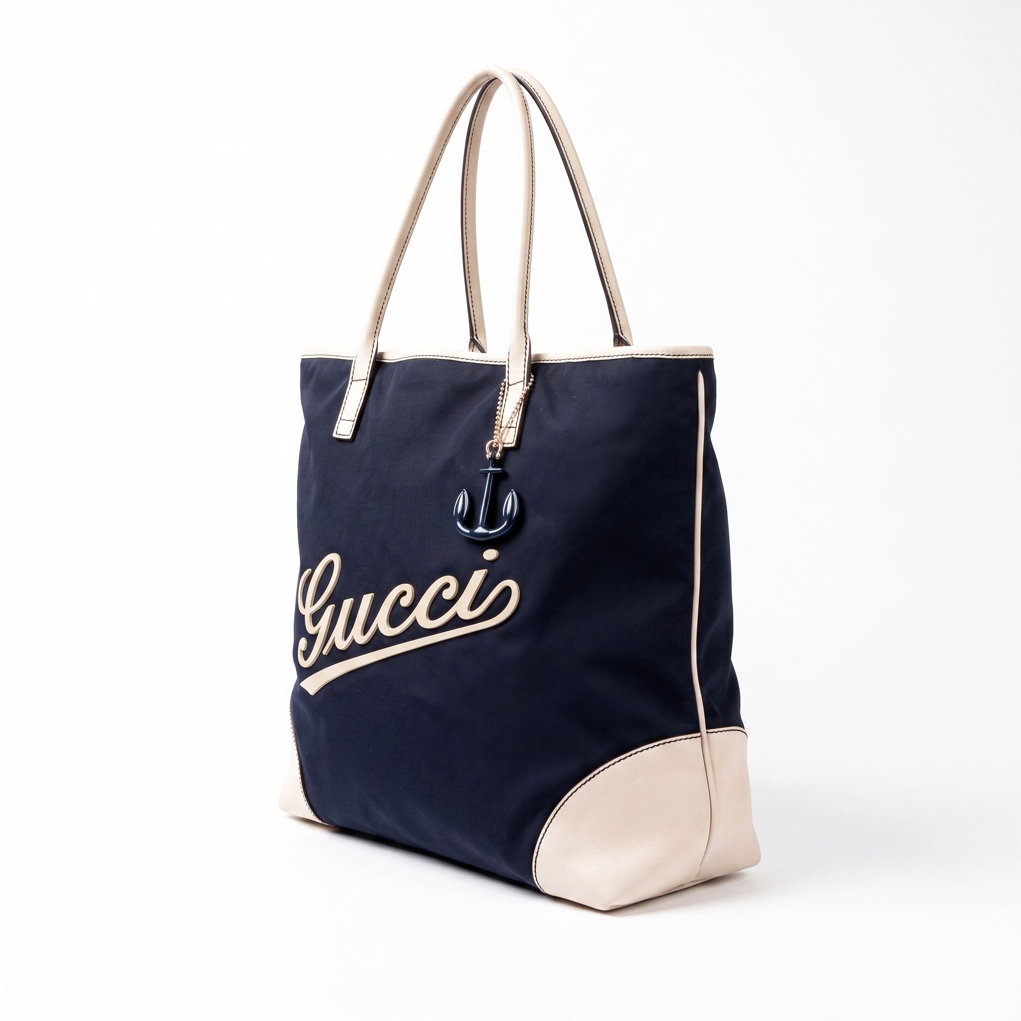 GUCCI NYLON LOGO SCRIPT TOTE BAG