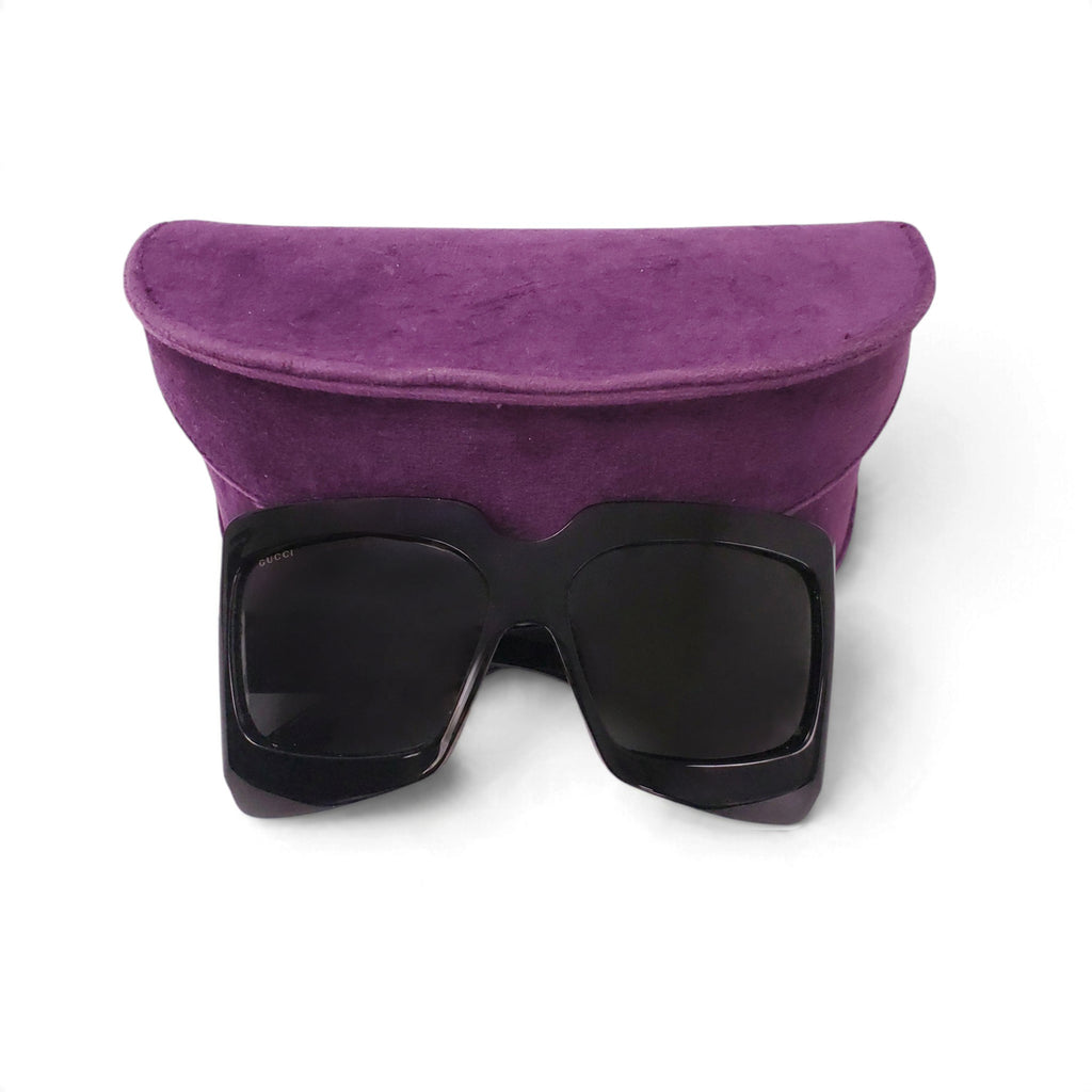 GUCCI BLACK SQUARE OVERSIZED SUNGLASSES