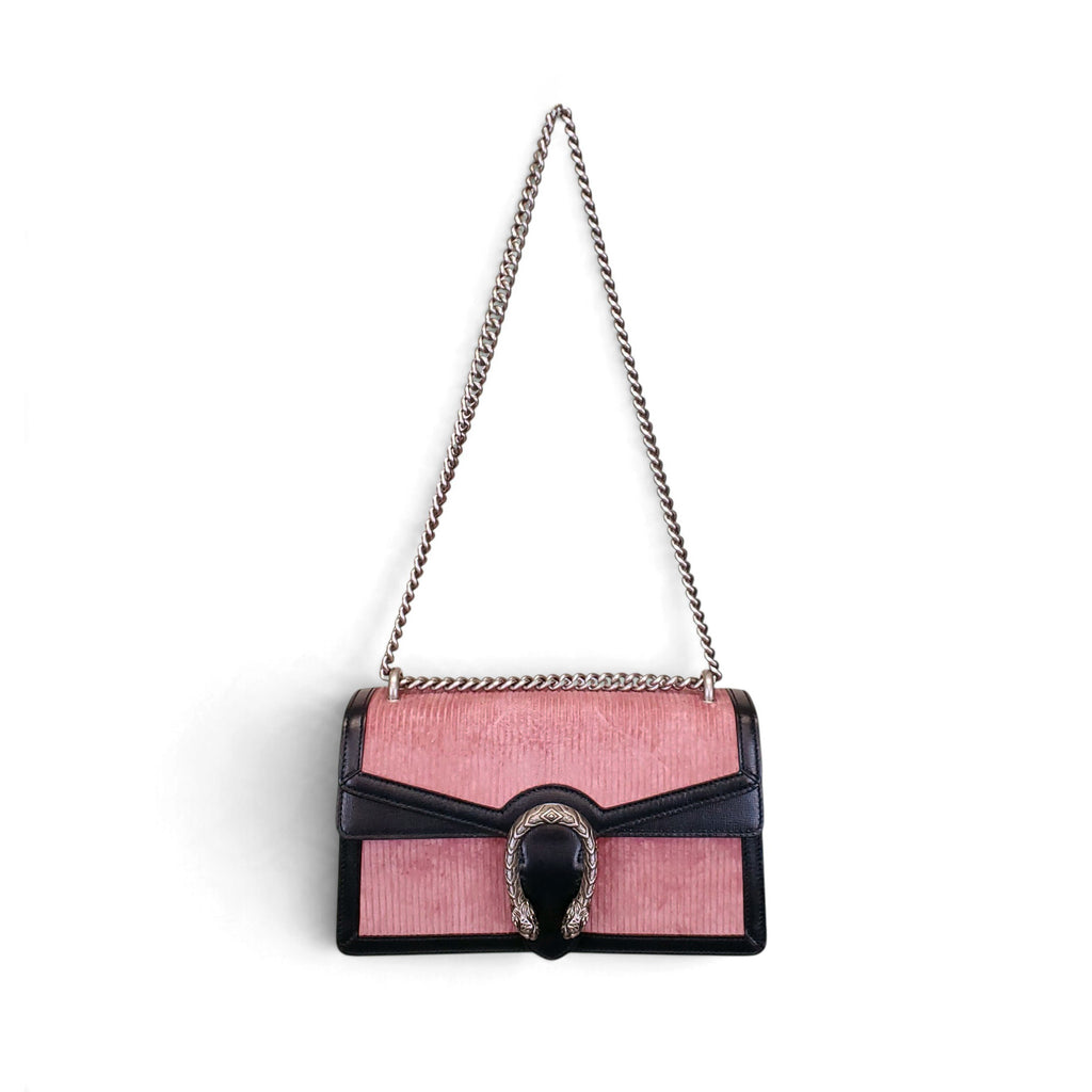 GUCCI PINK CORDUROY DIONYSUS BAG