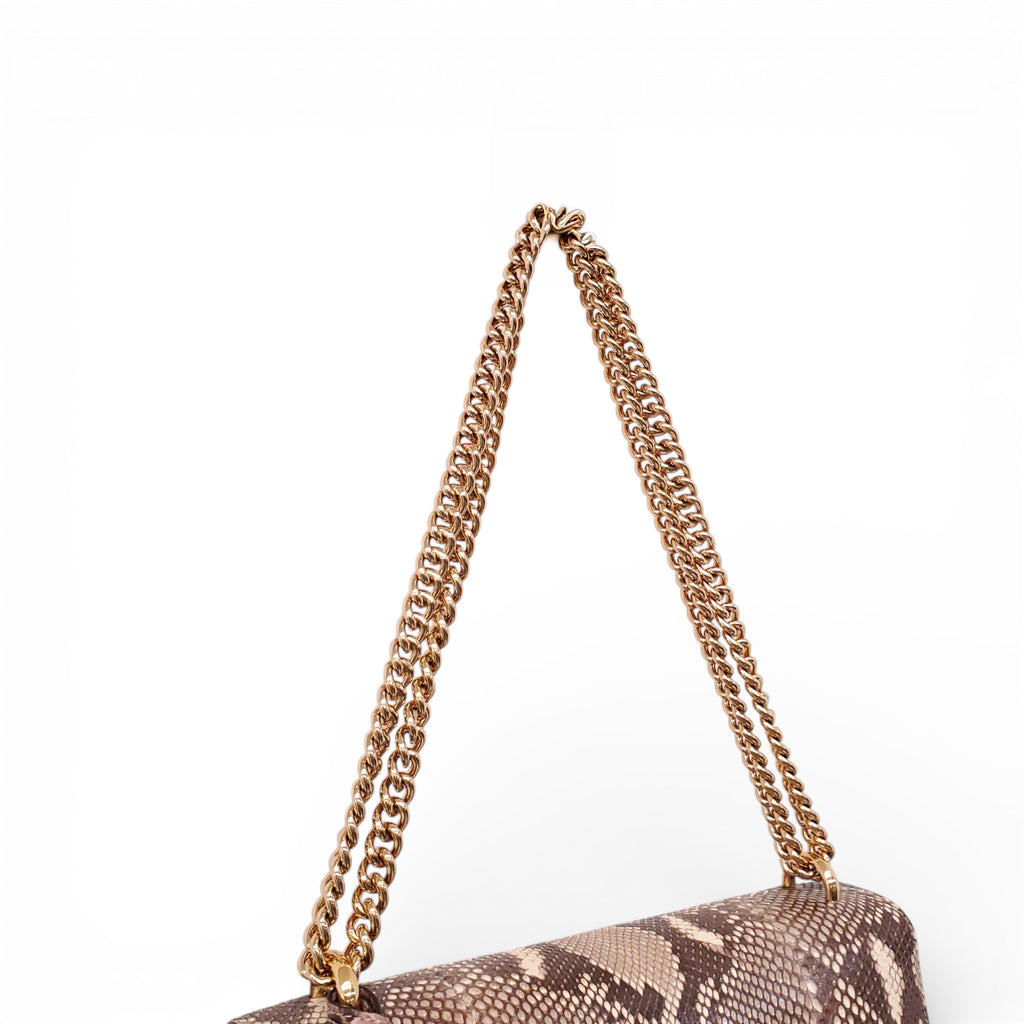 GUCCI PYTHON MEDIUM PADLOCK FLAP SHOULDER BAG