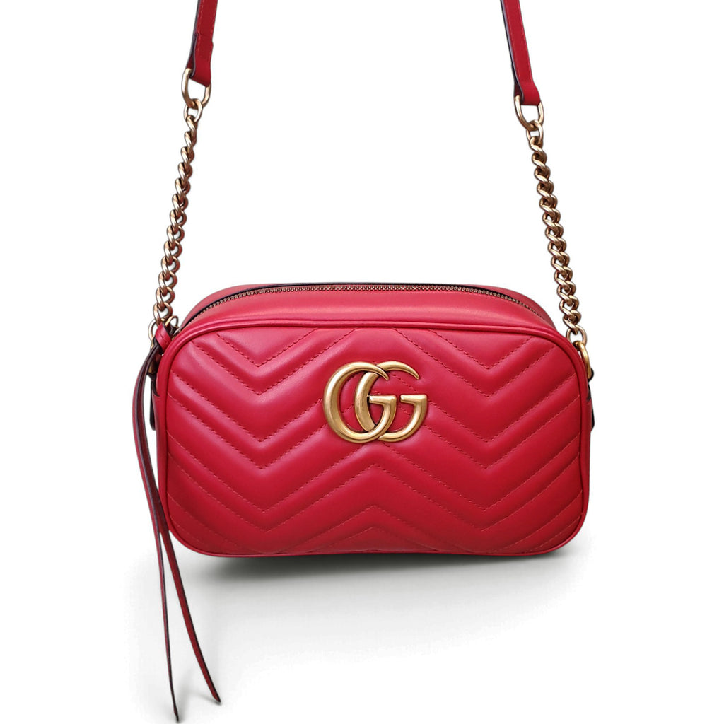 GUCCI RED CAMERA BAG GG MARMONT