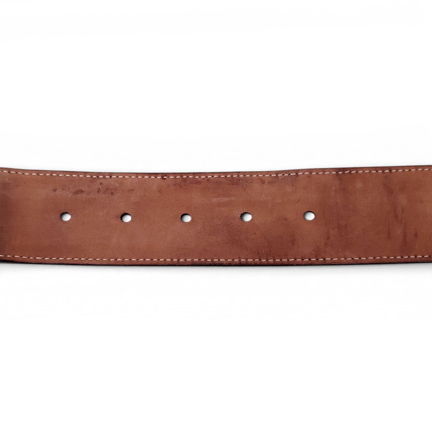 GUCCI RIBBON BELT WITH GOLD GG LOGO BUCKLE - SIZE 80