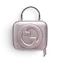 GUCCI SILVER METALLIC LOGO CROSSBODY BAG