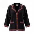 GUCCI SWEATER JACKET WITH GOLD CC BUTTON - SIZE 42