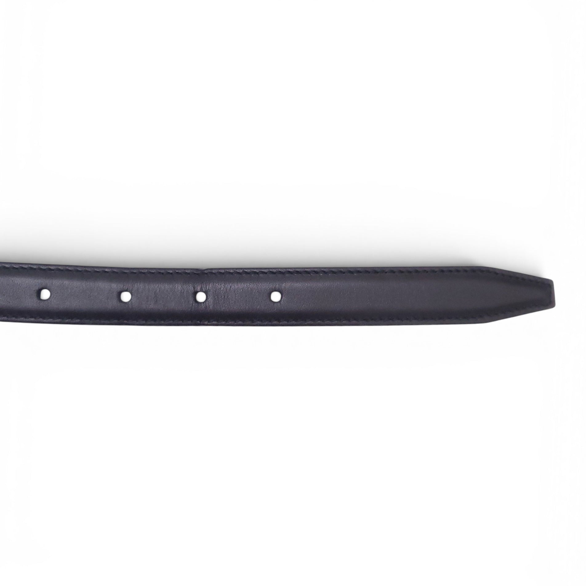 GUCCI THIN BLACK BELT WITH MONOGRAM INTERIOR - SIZE 90