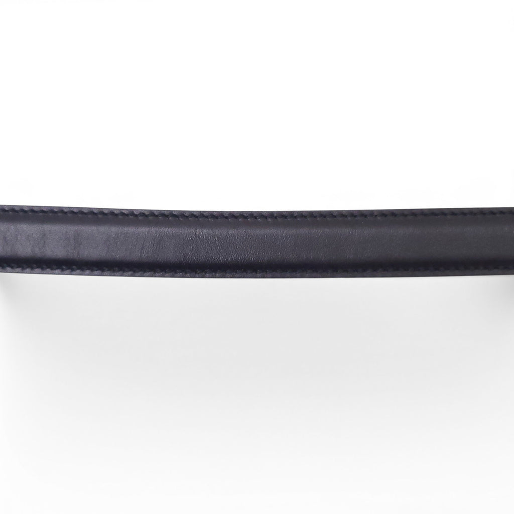 GUCCI THIN BLACK BELT WITH MONOGRAM INTERIOR - SIZE 90