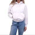 GUCCI WHITE CROPPED LOGO HOODIE - SIZE XXS