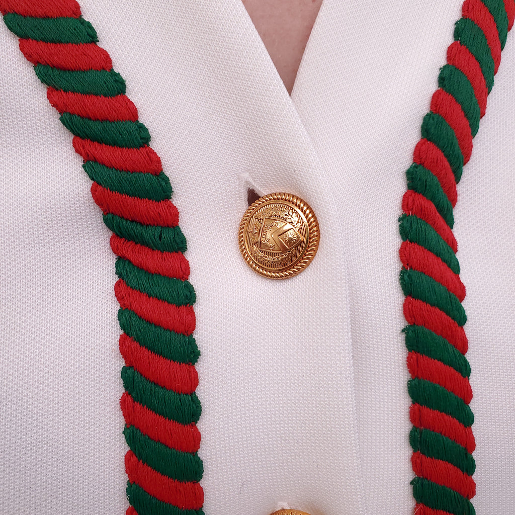 GUCCI WHITE DRESS WITH RED AND GREEN LOGO - SIZE XS