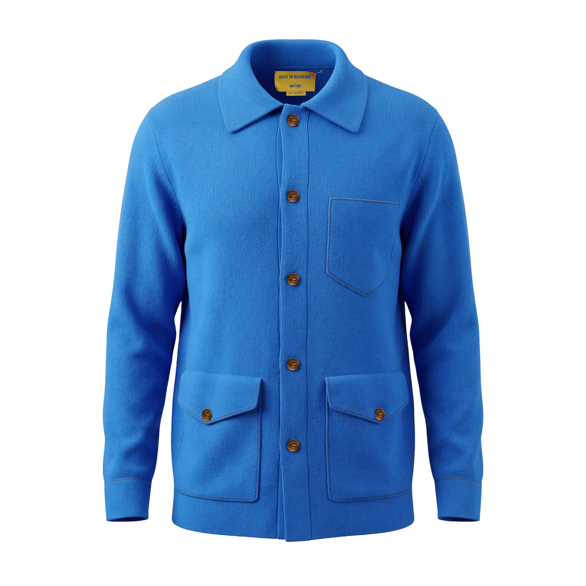 GUEST IN RESIDENCE BLUE OVERSIZED CASHMERE SWEATER JACKET - SIZE S