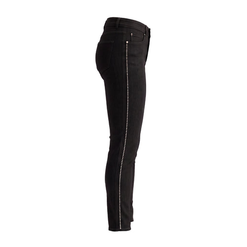 ALEXANDER MCQUEEN BLACK JEANS WITH PEARL BEAD DETAILS - SIZE 38
