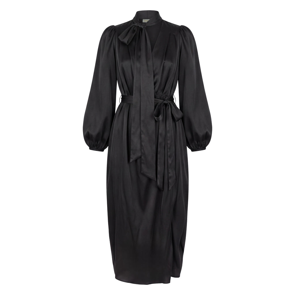 ZIMMERMANN BLACK SILK BILLOW DRESS - SIZE 0 (SIZE US 4)