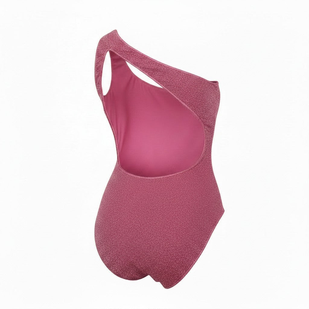 OSÉREE METALLIC PINK ONE SHOULDER ONE PIECE SWIMSUIT - SIZE O/S
