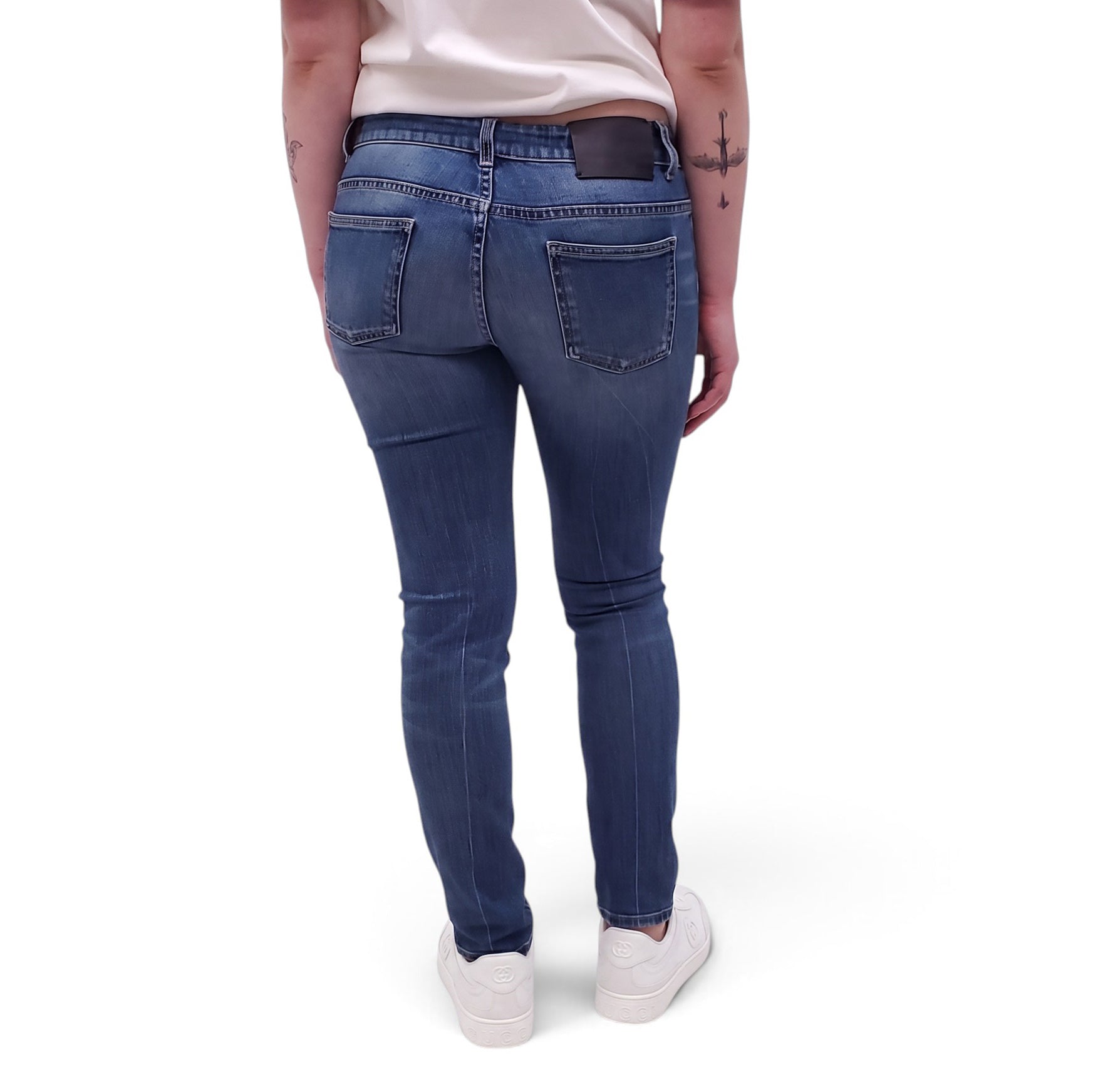 GUCCI BLUE SKINNY JEANS - SIZE 38